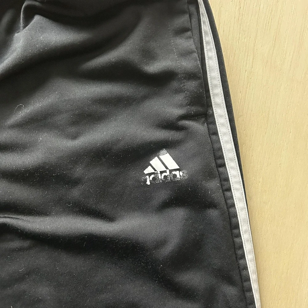 Adidas Track Pants Mens XL‎ Black Primegreen 3-Stripes Elastic Waist Pockets